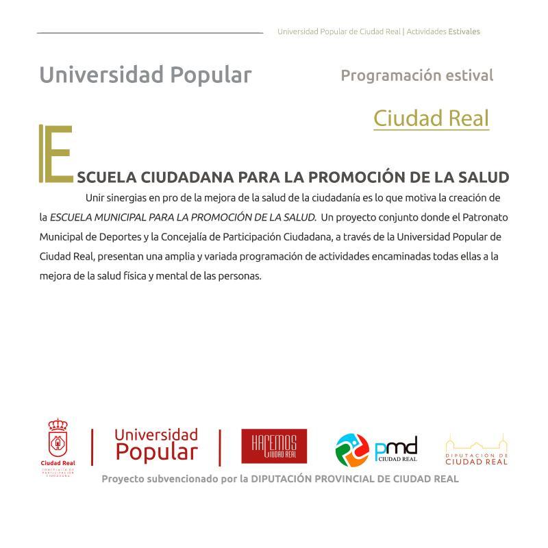 Conoce Castilla-La Mancha-​​​​​​​Presentadas las nuevas actividades de verano de la Universidad Popular de Ciudad Real