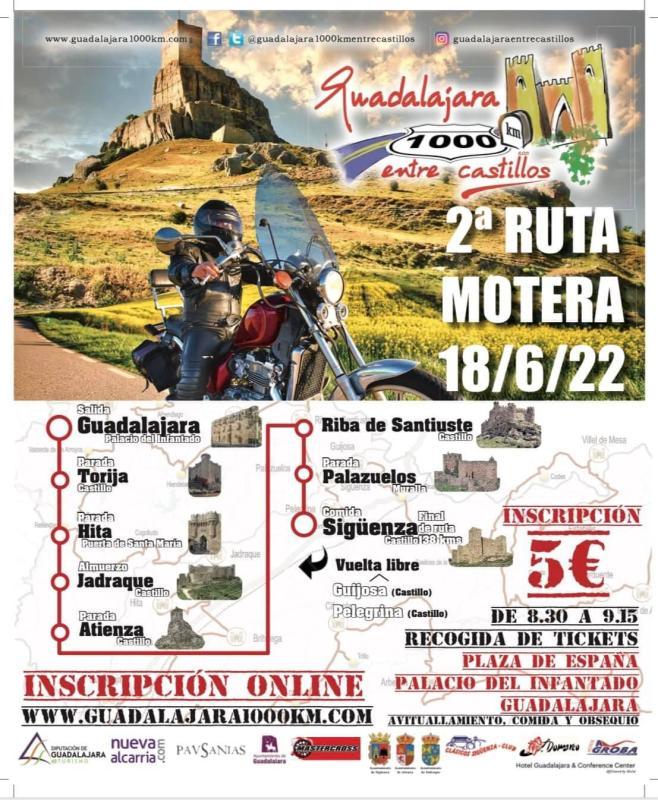 Conoce Castilla-La Mancha-La II Ruta Turística Motera entre Castillos se realizará el 18 de junio entre Guadalajara y Sigüenza